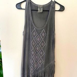 Western long tank/dress with fringe